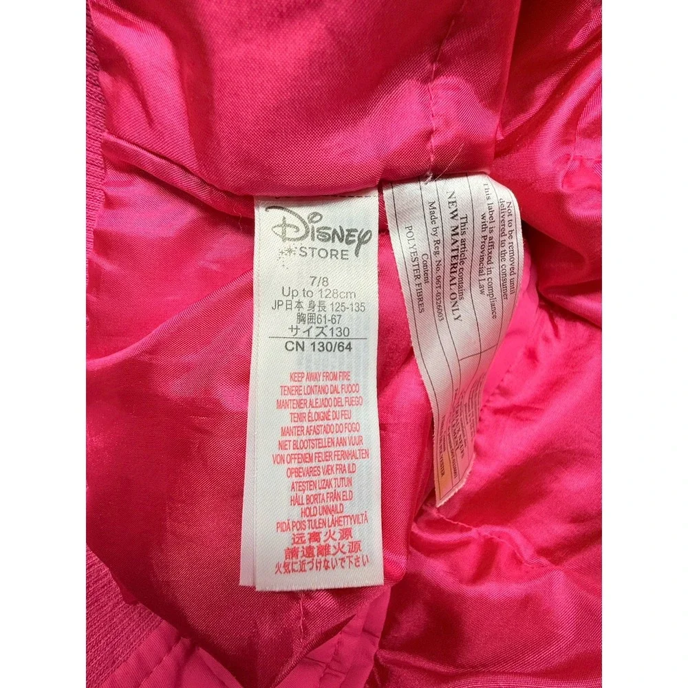 Disney Minnie Mouse Bomber Jacket Pink Girls 7/8 Ohana "Family" Embroidered - Picture 11 of 15